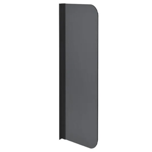 Pisuaarin uJo-väliseinä, suorakaide, KORKEA, harmaa, musta kiinnitysprofiili